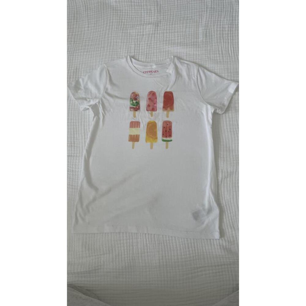 J-Crew - White T-Shirt with Popsicle Print - kids size L